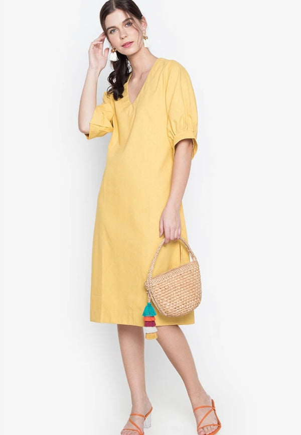 Laid Back Lucy Tunic Dress Mustard