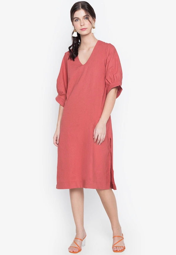 Laid Back Lucy Tunic Dress Red Coral