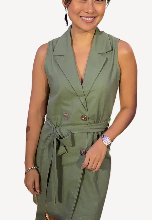 Safari Vest Dress Green