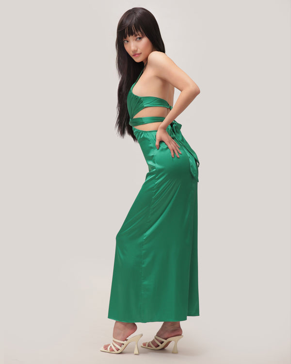 The Butterfly Effect Satin Dress Green