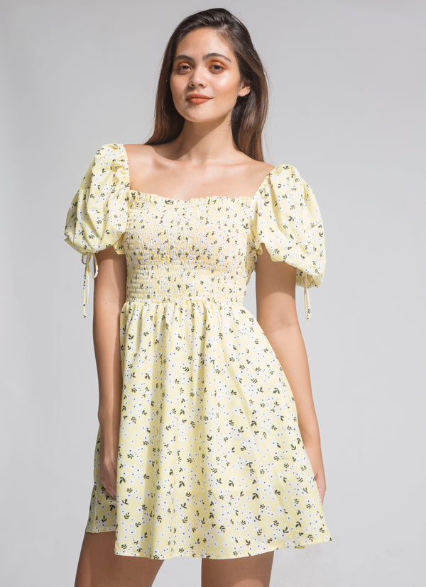 Hello Yellow Smocked Dress