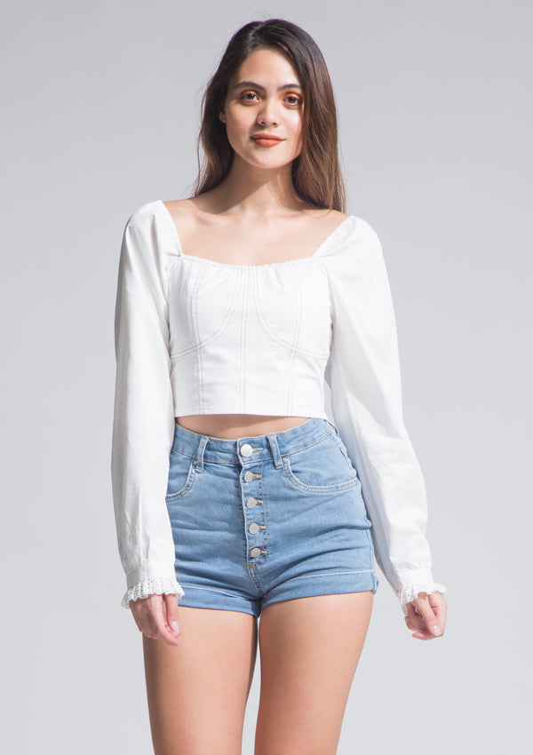 Sleeve Me Alone Top White