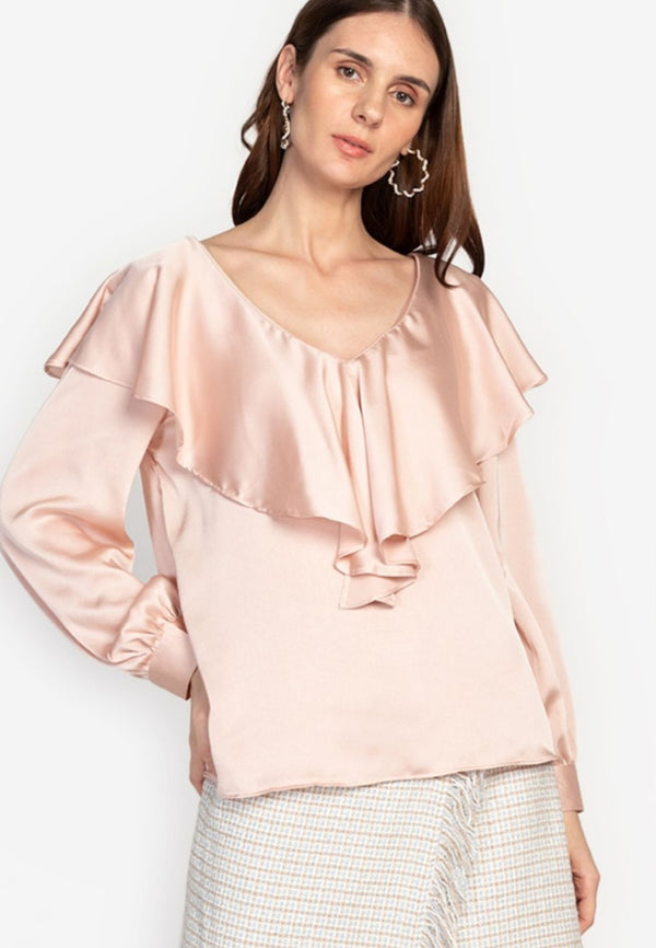 Frill In Love Blouse Rose Gold