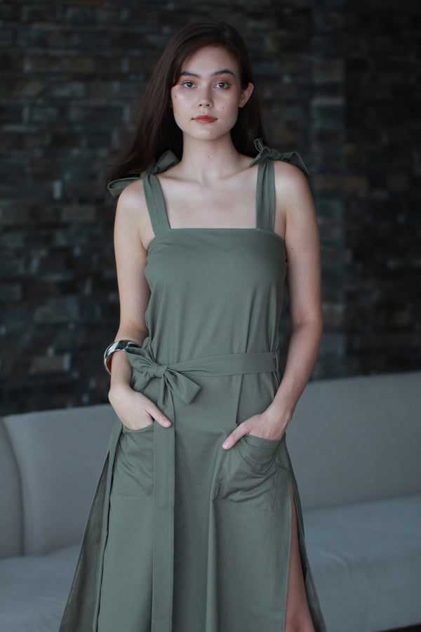 Long Summer Nights Midi Dress Green