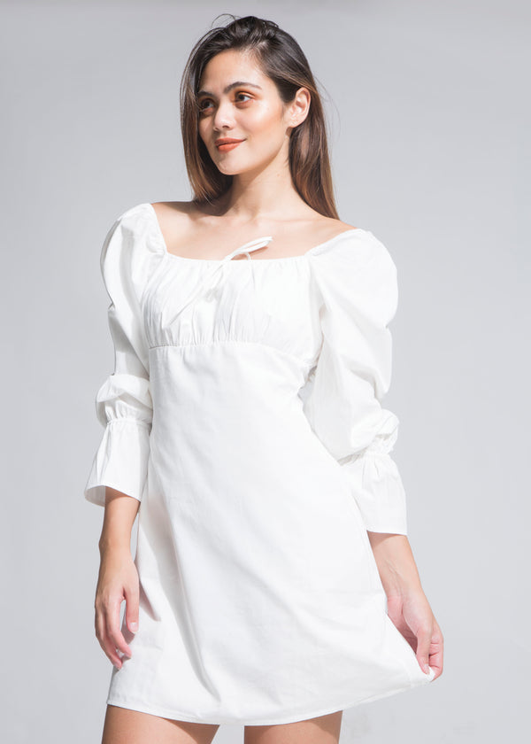 Love Me or Sleeve Me Dress White